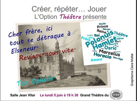 Carte postale d'Elseneur, Ophélie à son frère Laerte_Création OptionThéâtre 2023