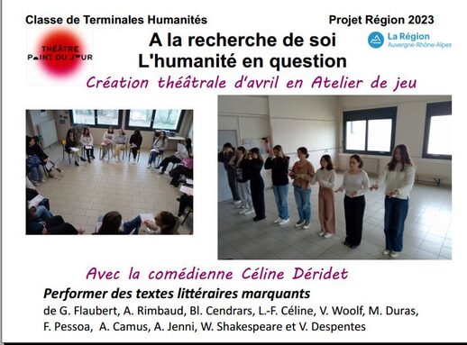 Atelier Terminale Humanités Lycée La Pléiade avril 2023